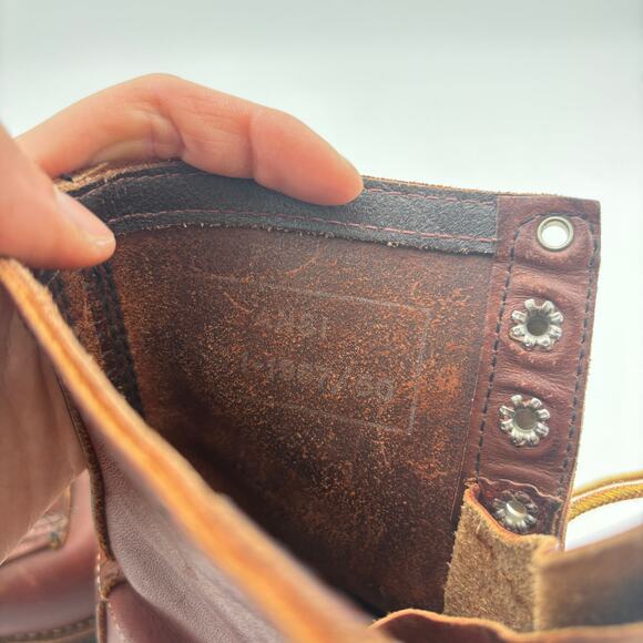 Vintage 70s Red Wing Amber Iron Ranger Steel Toe Combat Boots Men's 8.5 - Picture 10 of 11